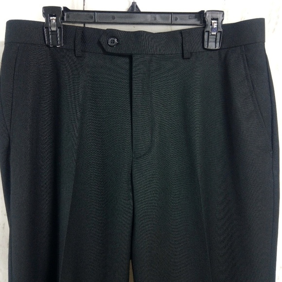Lineage Men's Black Dress Pants 34x29 Flat Front - Picture 1 of 7